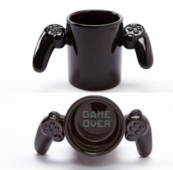 Fancy game handle cup GAME OVER cup coffee cup creative game ceramic cup